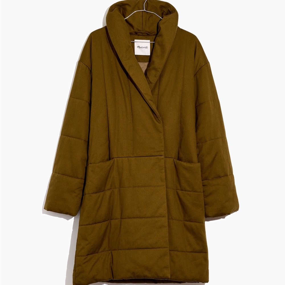 Madewell Dumont Green Quilted Coat